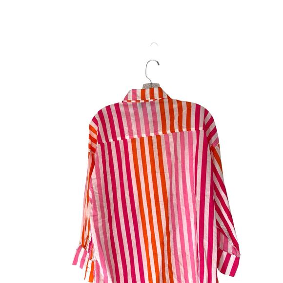 Beach Riot Pink Orange Striped Alex Beach Vacation Swim Cover Up Small Medium - Picture 4 of 11